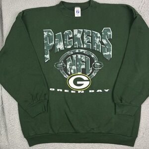 Vintage Green Bay Packers NFL Football Sweater Logo 7‎ Sweatshirt Sz 2XL